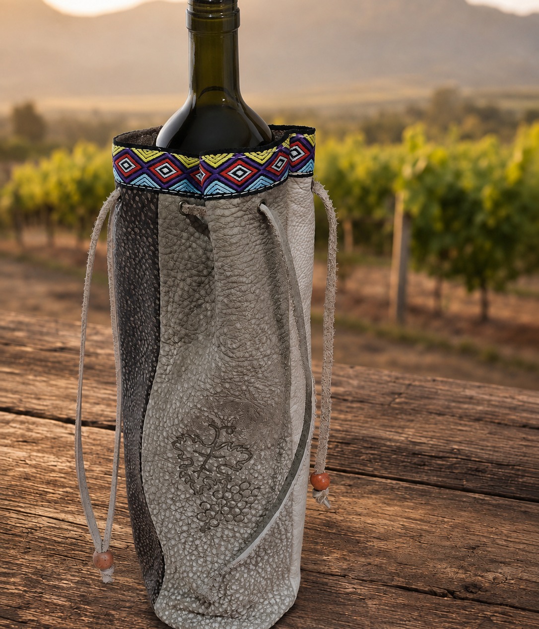 Genuine leather wine bag